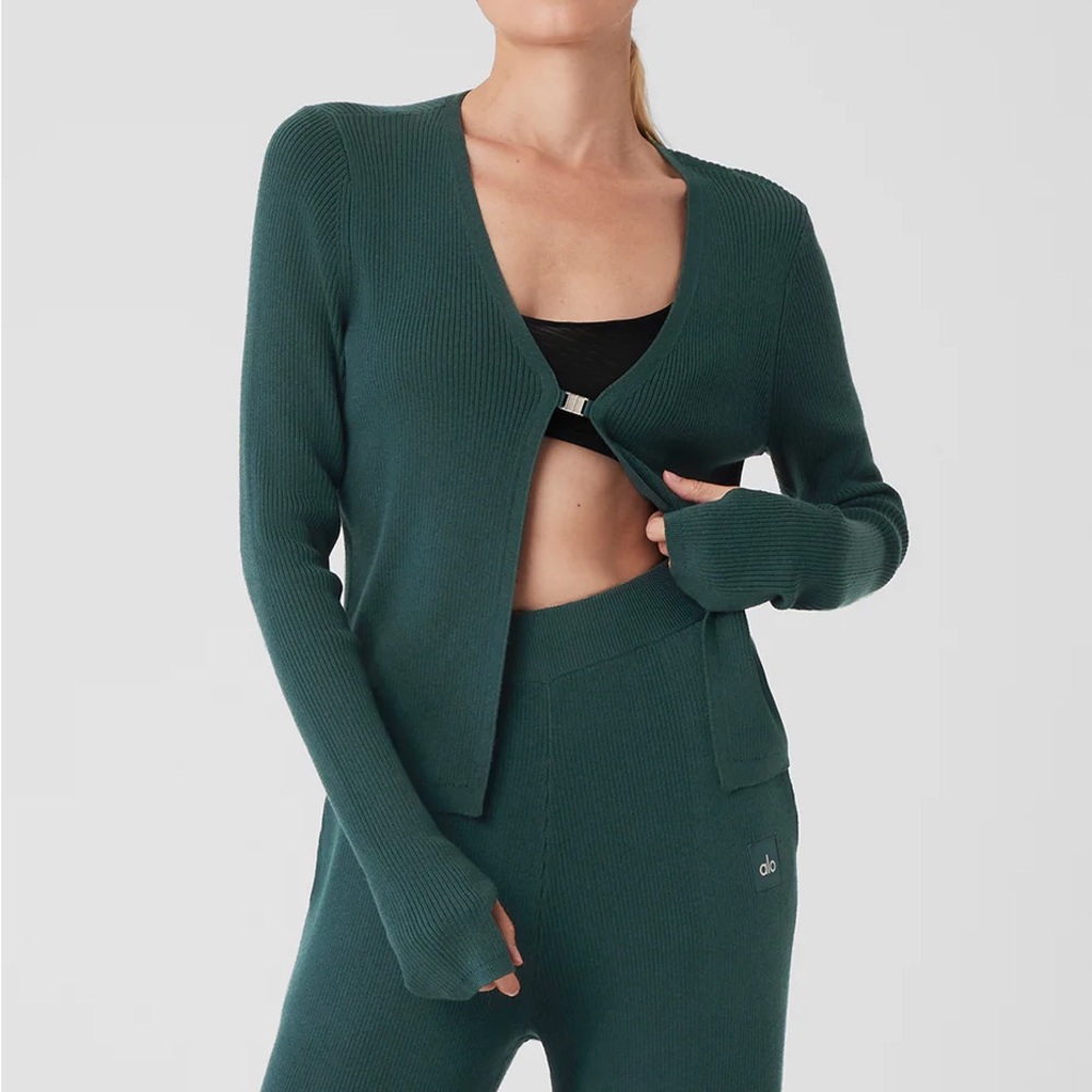 Alo knit high waist salana wide leg and top SET